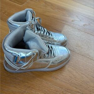 Silver LED High-Top Sneakers
